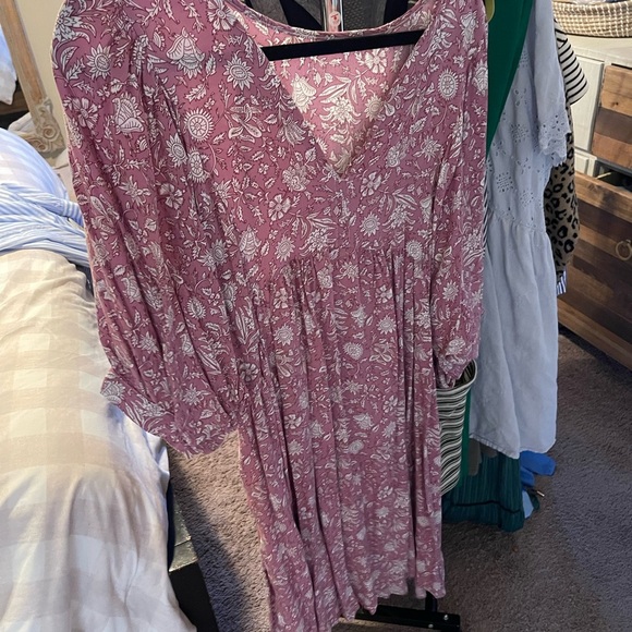 Floral Purple and White Maxi Dress - Picture 3 of 7